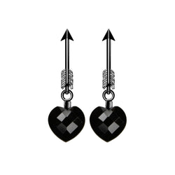 Dark Arrow Onyx Silver Earrings