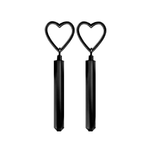 Dark Heart Onyx Silver Earrings