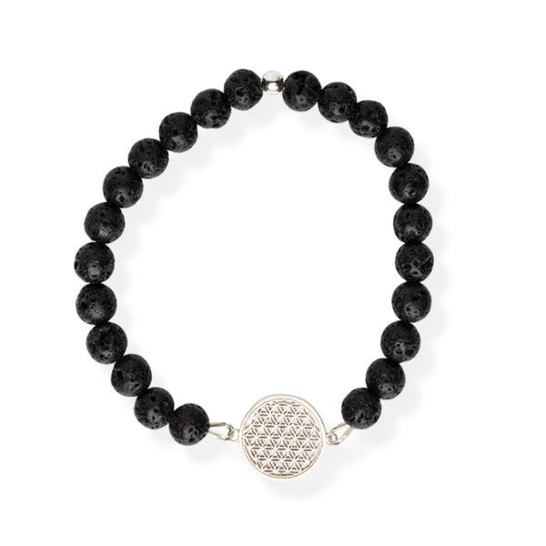 Bracelet "Flower Of Life S" Lava Stone