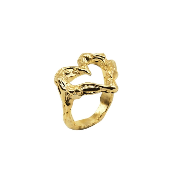 Gilded ring "Follow your heart"
