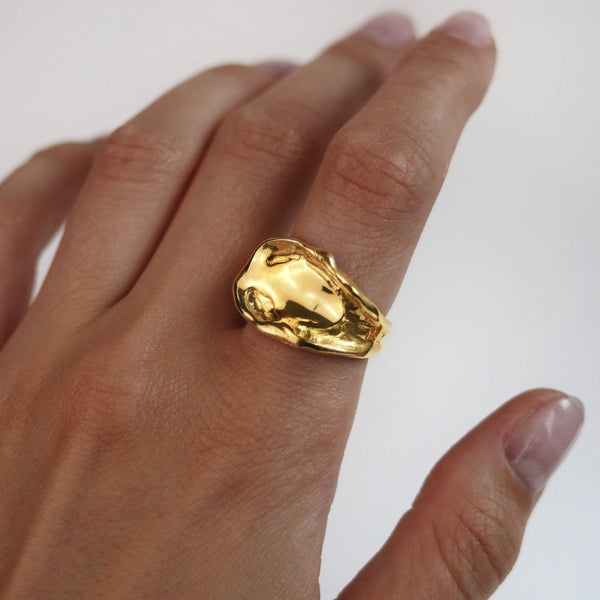 Gilded Lavawave ring N1