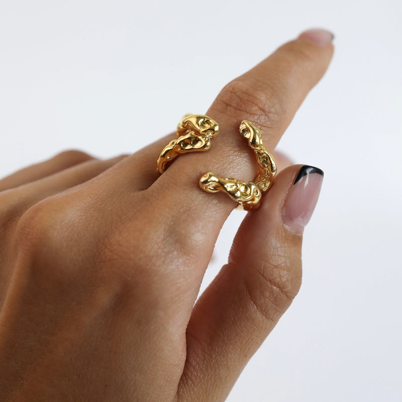 Gilded Lava cuff-ring