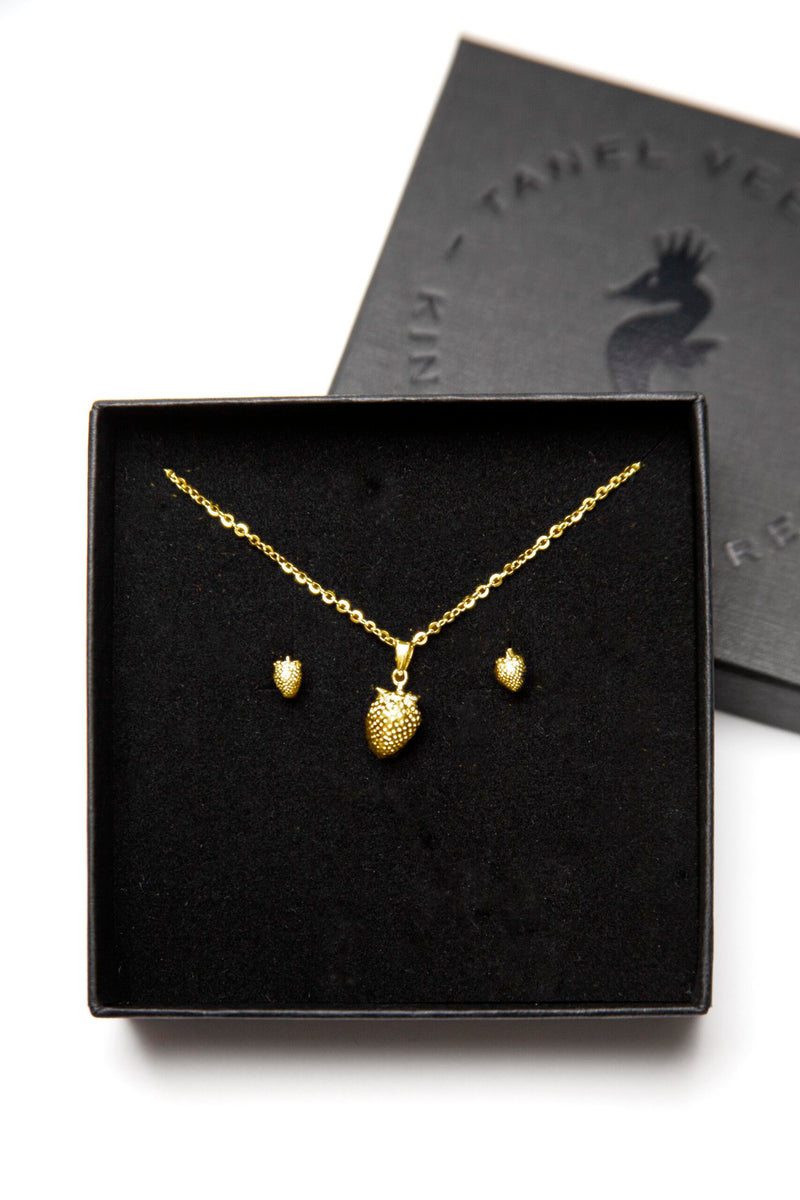 Gold Strawberry Silver Pendant