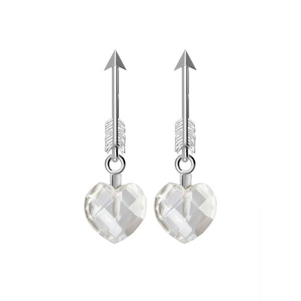 Light Arrow Crystal Silver Earrings