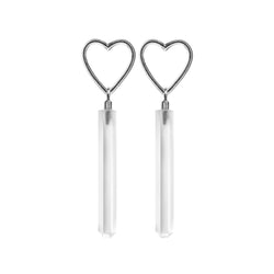 Light Heart Crystal Silver Earrings