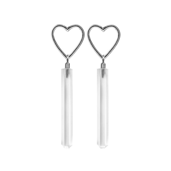 Light Heart Crystal Silver Earrings