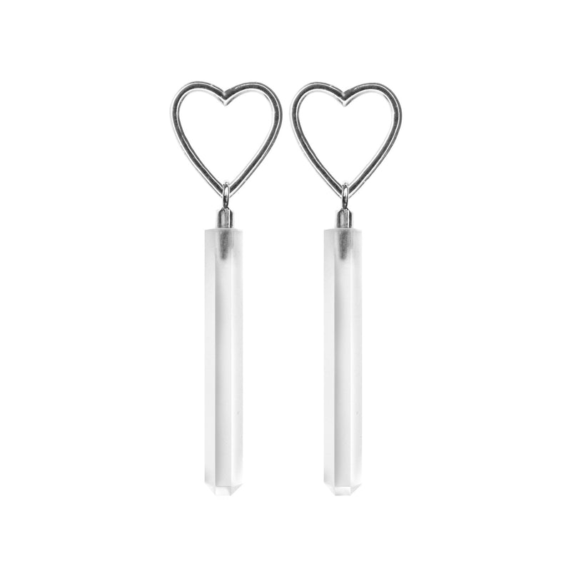 Light Heart Crystal Silver Earrings