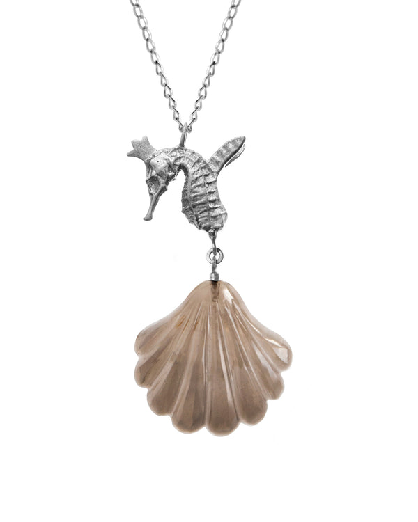 Little Mermaid "Smoky Shell Hippo Pendant"