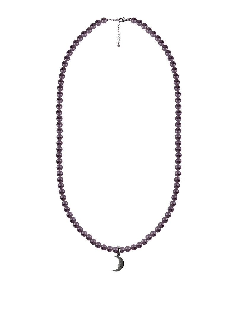 Lunula Dark Moon pearl necklace