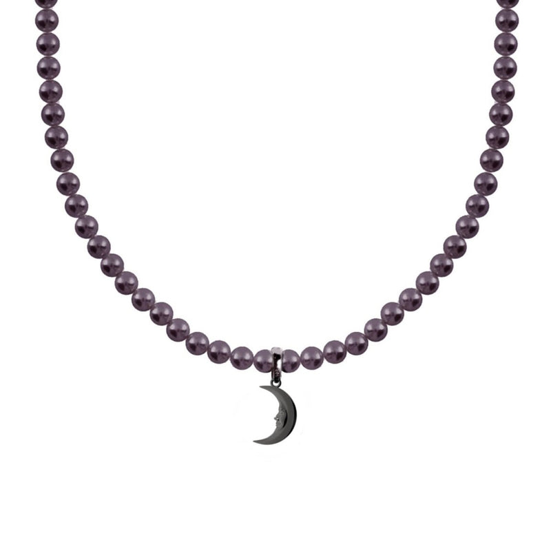 Lunula Dark Moon pearl necklace