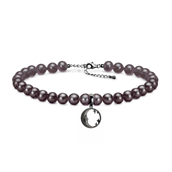 Lunula Dark Moon & Stars Pearl bracelet