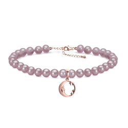 Lunula Rose Moon & Stars Pearl bracelet