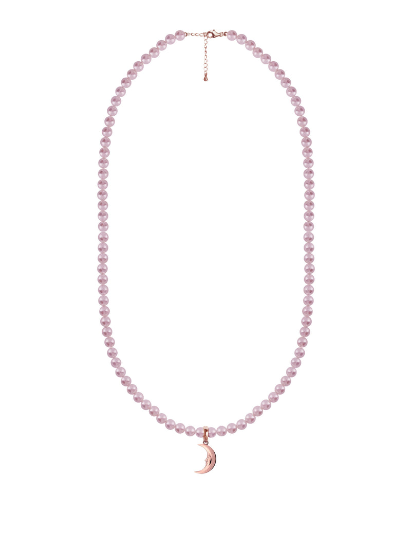 Lunula Rose Moon pearl necklace