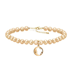 Lunula Gold Moon & Stars Pearl bracelet