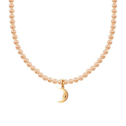 Lunula Gold Moon pearl necklace