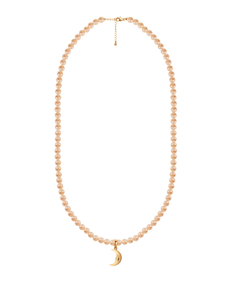 Lunula Gold Moon pearl necklace