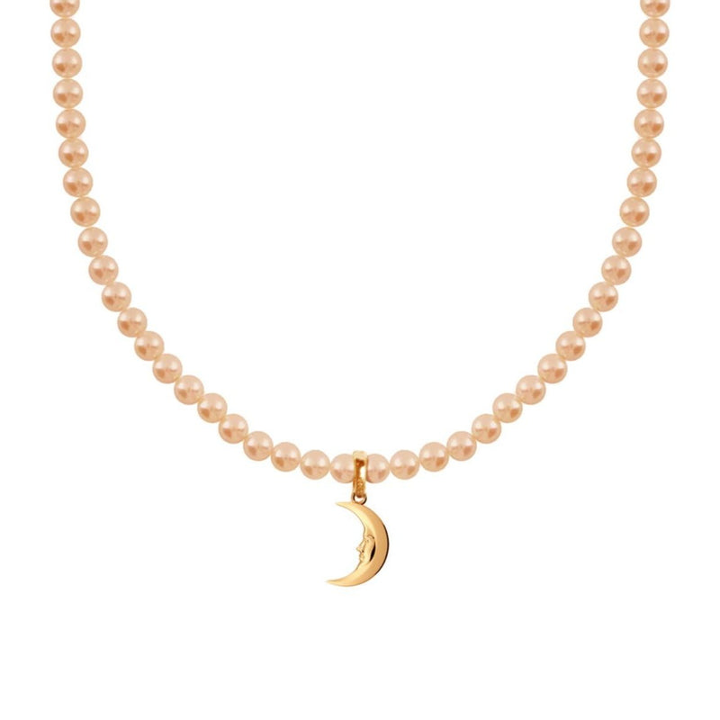 Lunula Gold Moon pearl necklace