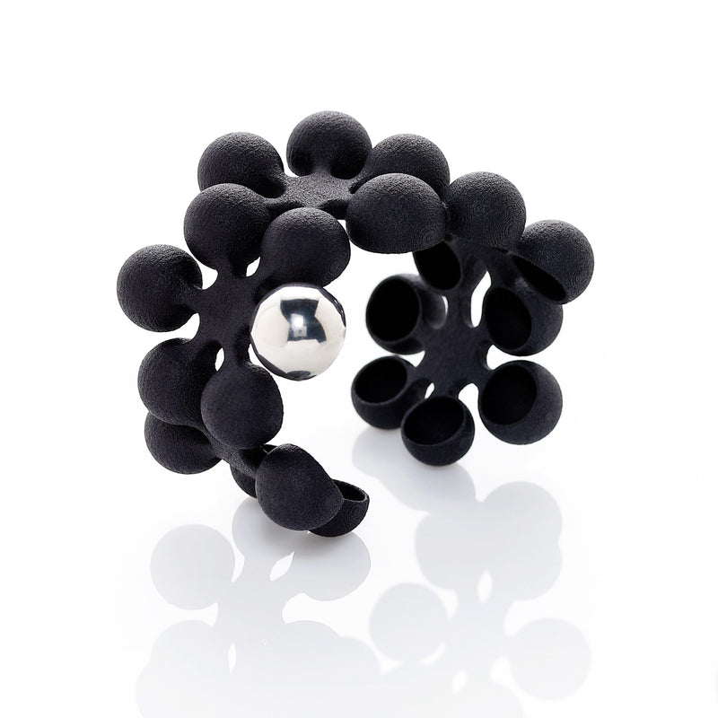 Bracelet "Snow Flowers 3D" Black