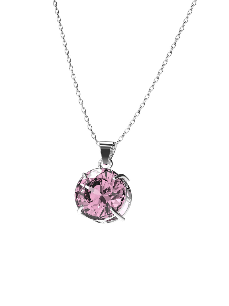 Necklace "Solitaire Diamond Pink"