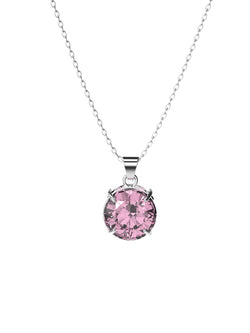 Necklace "Solitaire Diamond Pink"