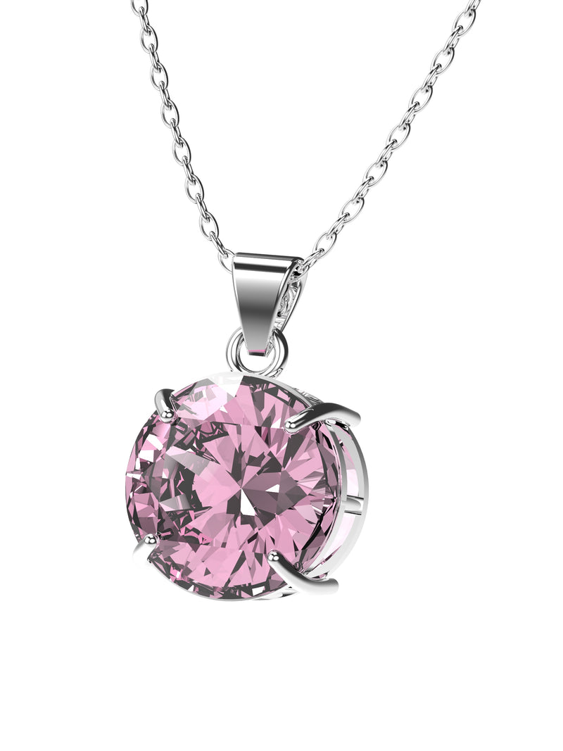 Necklace "Solitaire Diamond Pink"