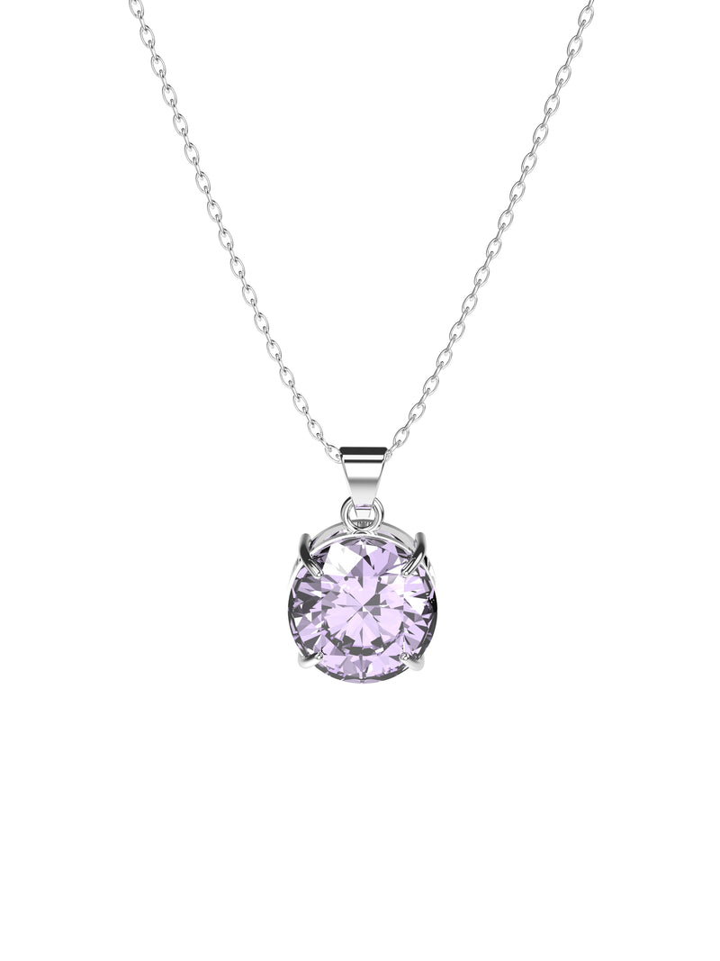 Necklace "Solitaire Diamond Lavender"