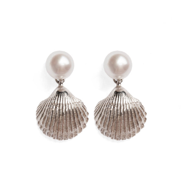 Light Pearl Moon Earrings