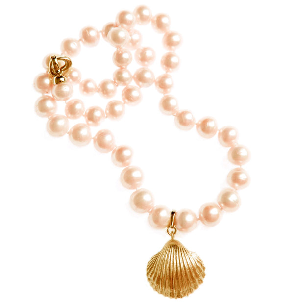 Gold Pearl Moon Royal Necklace