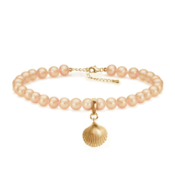 Gold Pearl Moon Bracelet