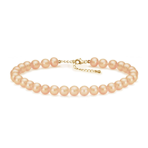 Gold Pearl Moon Bracelet