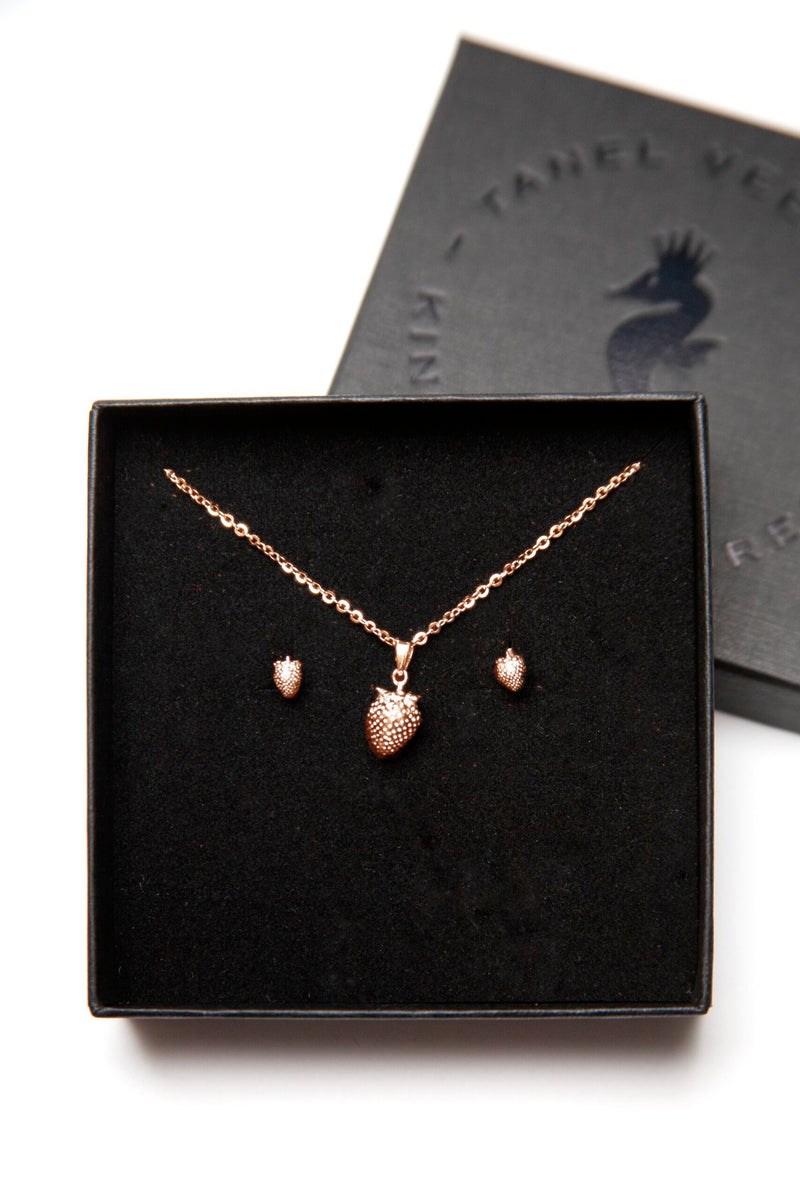 Rose Strawberry Silver Pendant