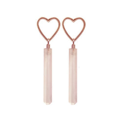 Rose Heart Quartz Silver Earrings