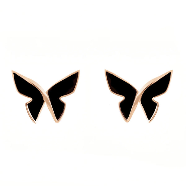 Les Papillons golden Earrings Black