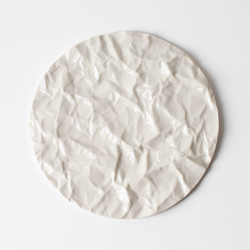 Ceramic tray "Arid" glossy white