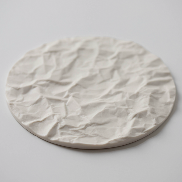 Ceramic tray "Arid" matte white