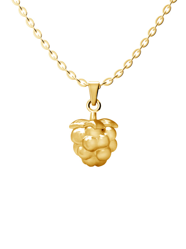 Gold Cloudberry Silver Pendant