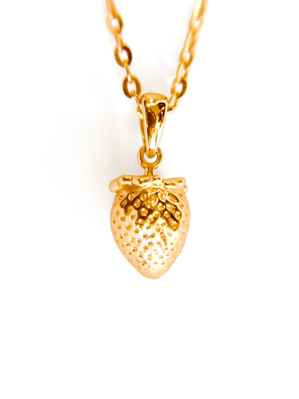 Gold Strawberry Silver Pendant