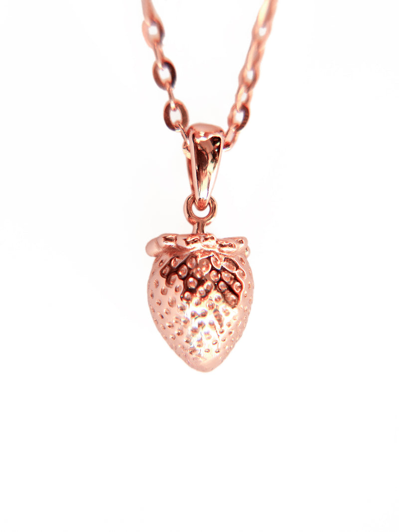 Rose Strawberry Silver Pendant