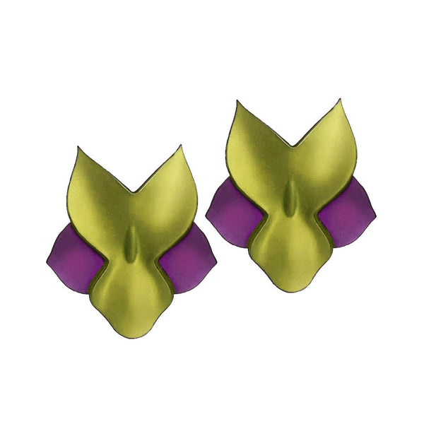 Earrings "Citrine Titan Orchid"