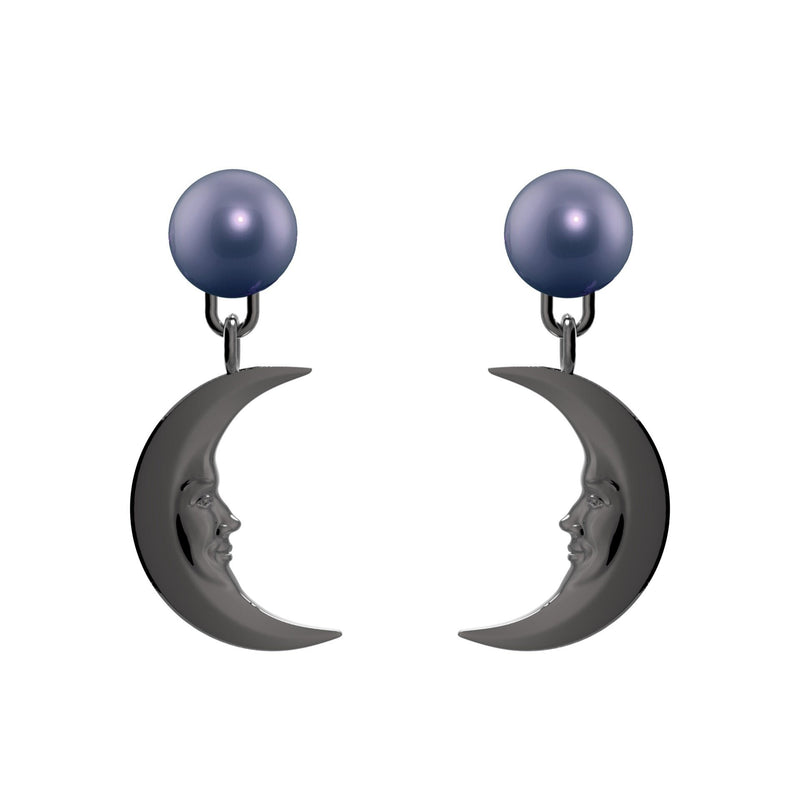 Lunula Dark Moon Pearl earrings