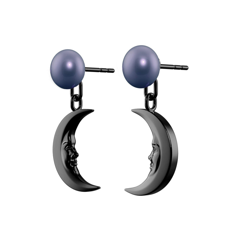 Lunula Dark Moon Pearl earrings