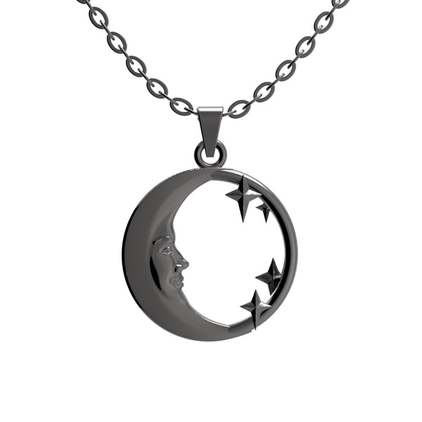 Lunula Dark Moon & Stars pendant