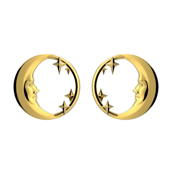 Lunula Gold Moon & Stars earrings