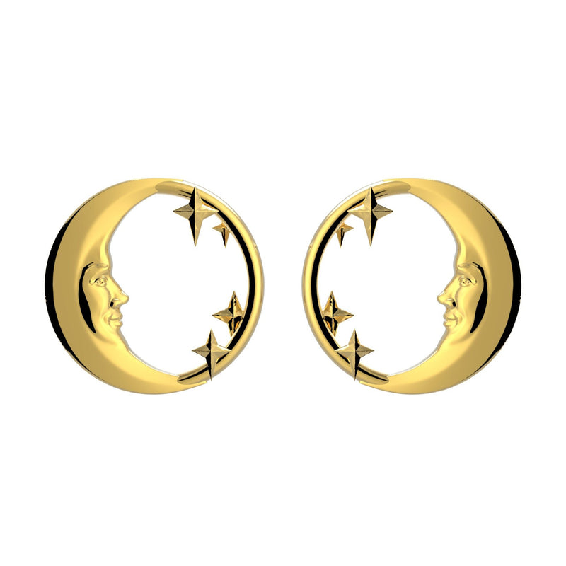 Lunula Gold Moon & Stars earrings