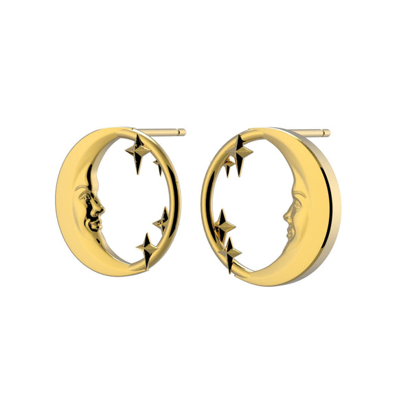 Lunula Gold Moon & Stars earrings