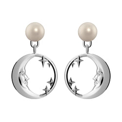 Lunula Light Moon & Stars Pearl earrings