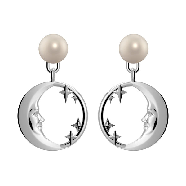 Lunula Light Moon & Stars Pearl earrings