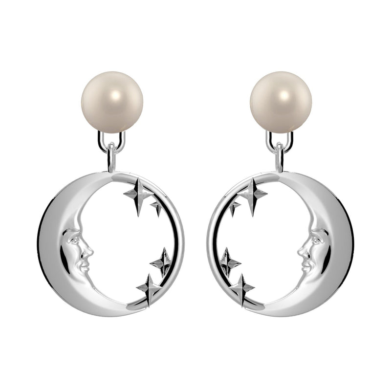 Lunula Light Moon & Stars Pearl earrings