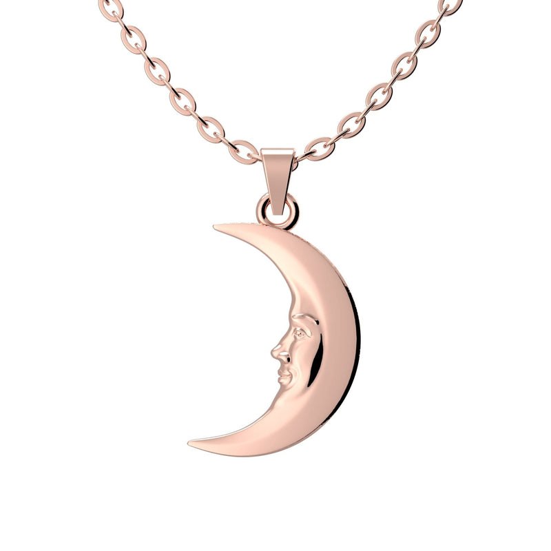 Lunula Rose Moon pendant