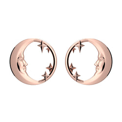 Lunula Rose Moon & Stars earrings